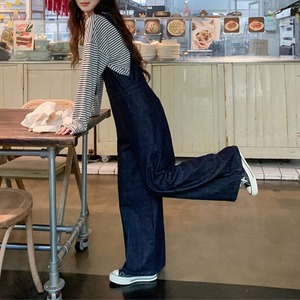 wide-leg denim overall J00126