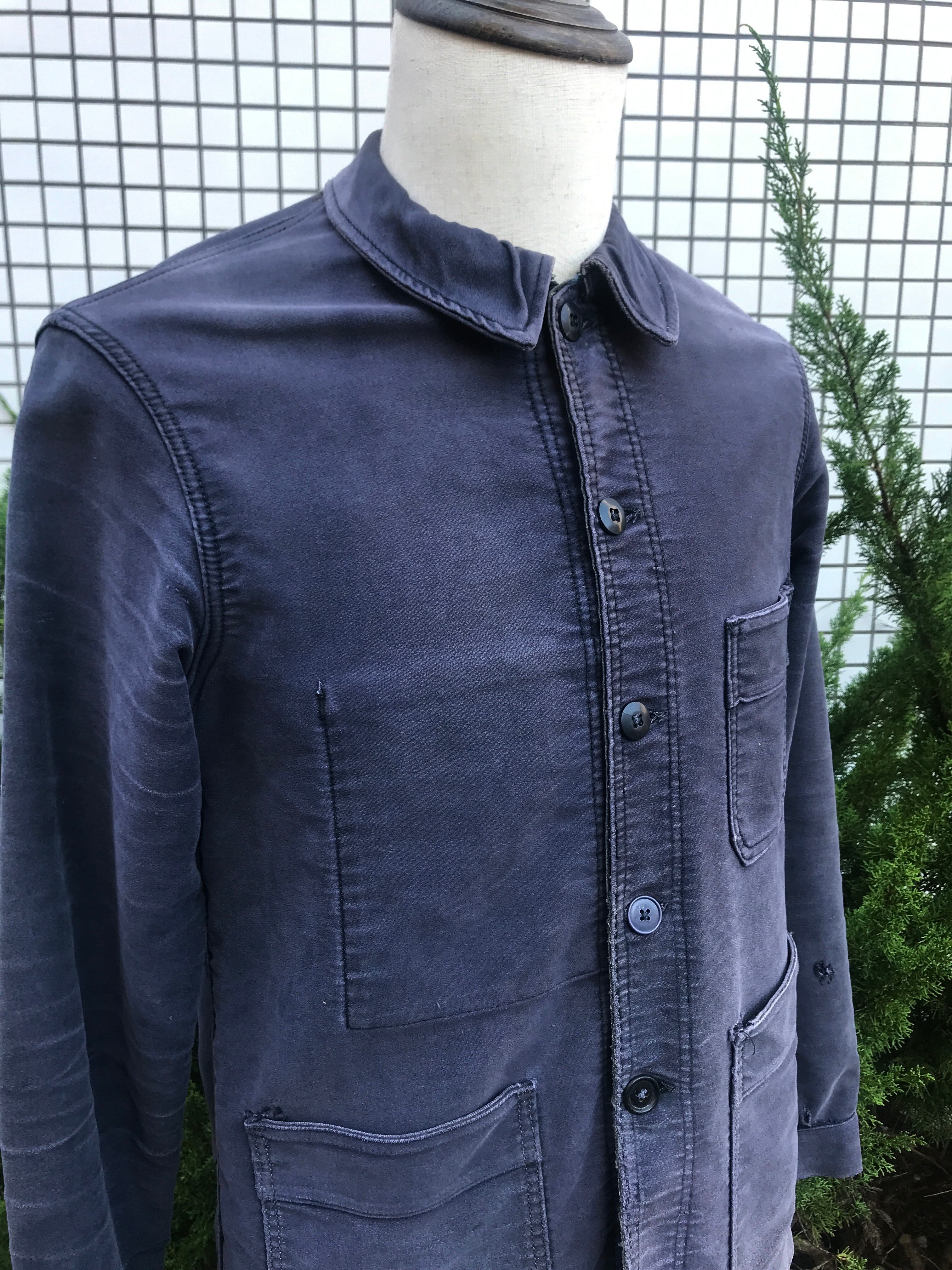 50〜60's]Le Mont St Michel faded Black Moleskin Jacket モンサン