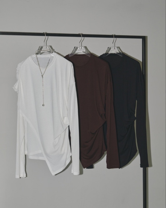 【送料無料】Asymmetry Drape Long T-Shirts [TODAYFUL] 12320603