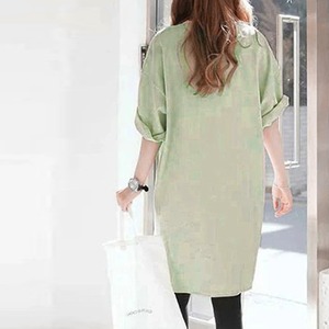 チュニック 半袖 Tシャツ レディース 韓国 春夏秋 シンプル きれいめ 大人 カジュアル おしゃれ オーバーサイズ ゆったり サイドスリット ロンT チュニックワンピース 大人可愛い 大人女子