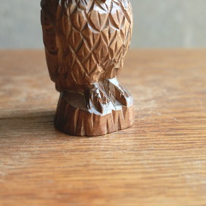 木彫り 梟（ミミズク） ヴィンテージ置物｜木の温もりを感じるレトロオブジェ