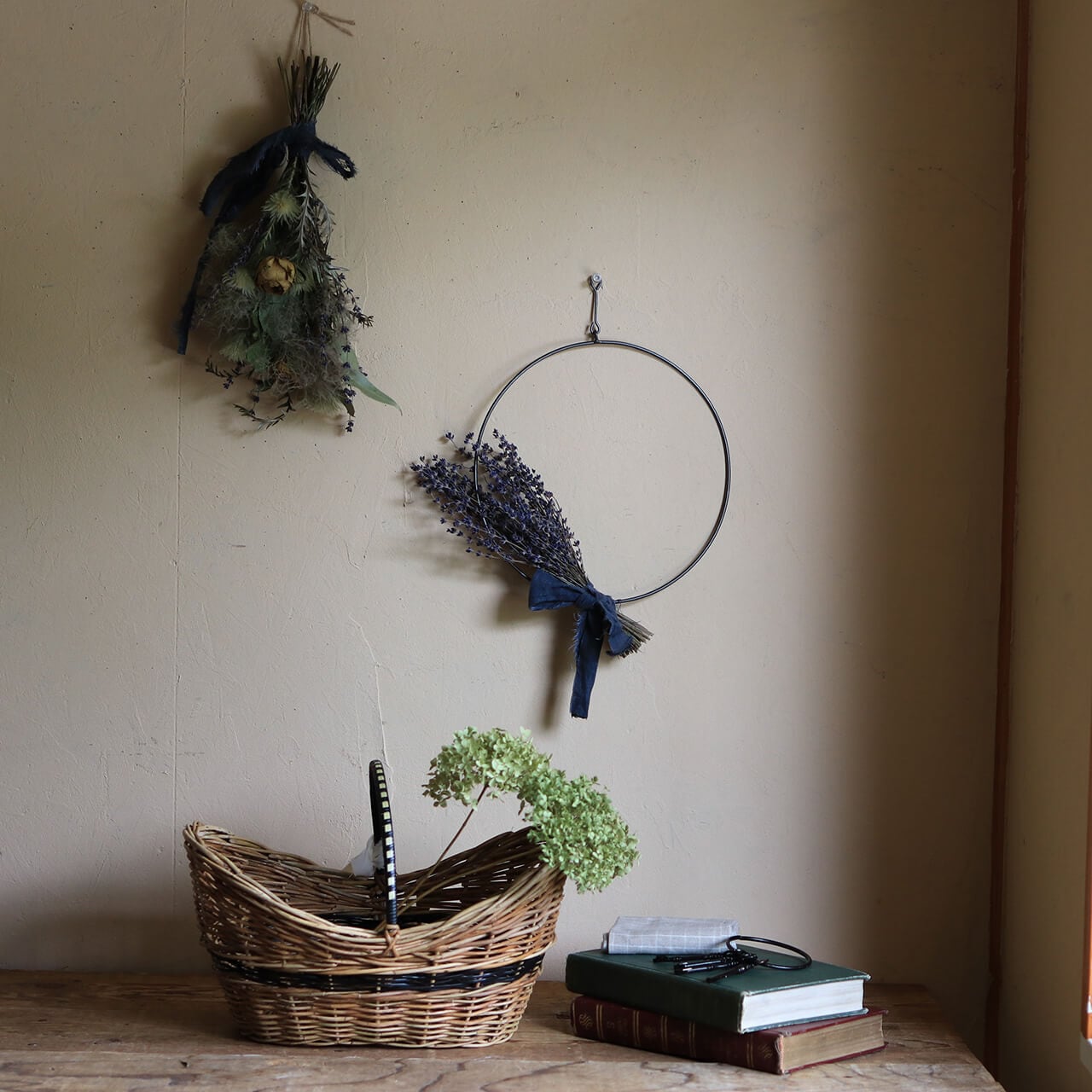 アイアンデコレートリース 富良野産ラベンダー / シンプルモダン  