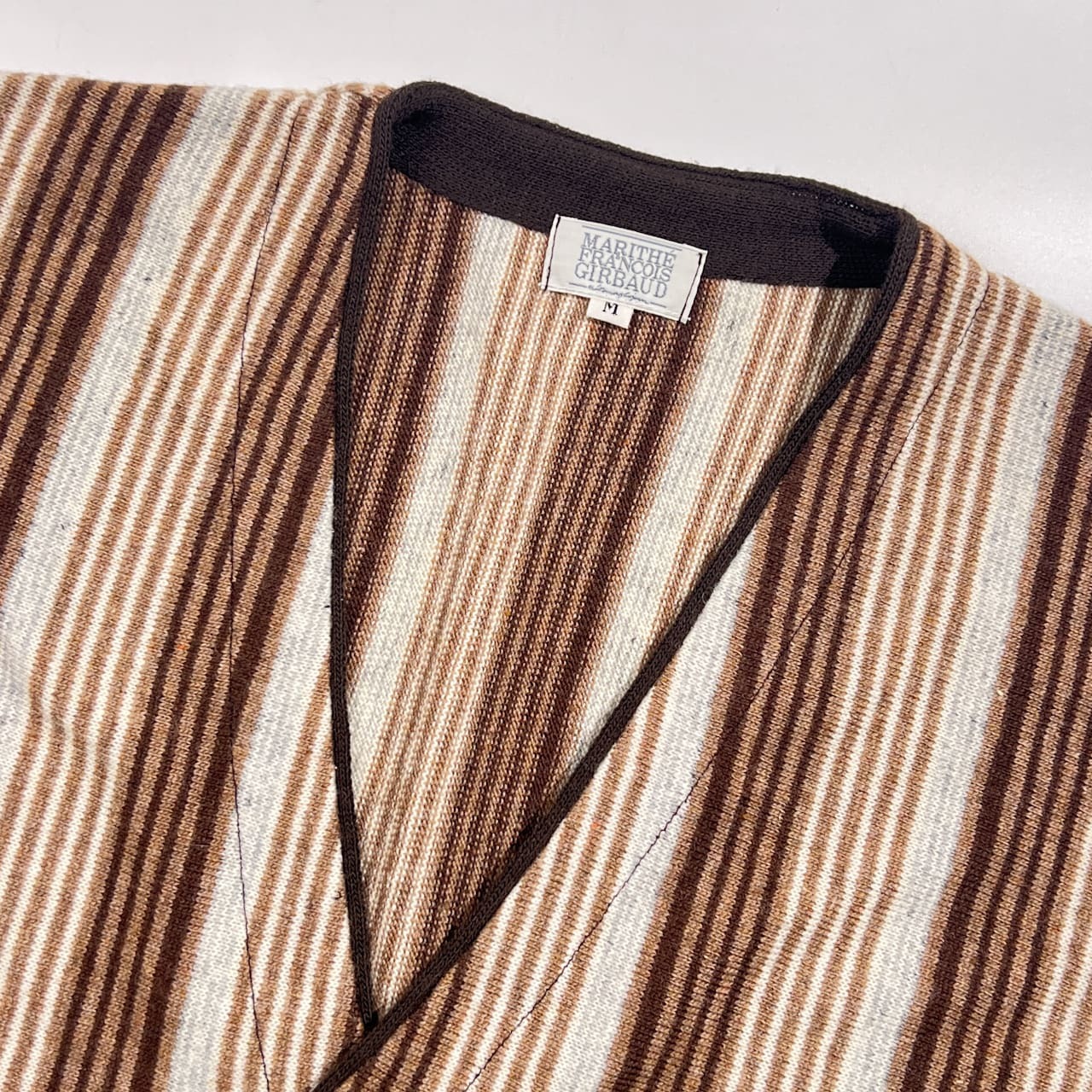 Marithe + Francois Girbaud マリテフランソワジルボー ストライプ ニットベスト M/ブラウン系 メンズ