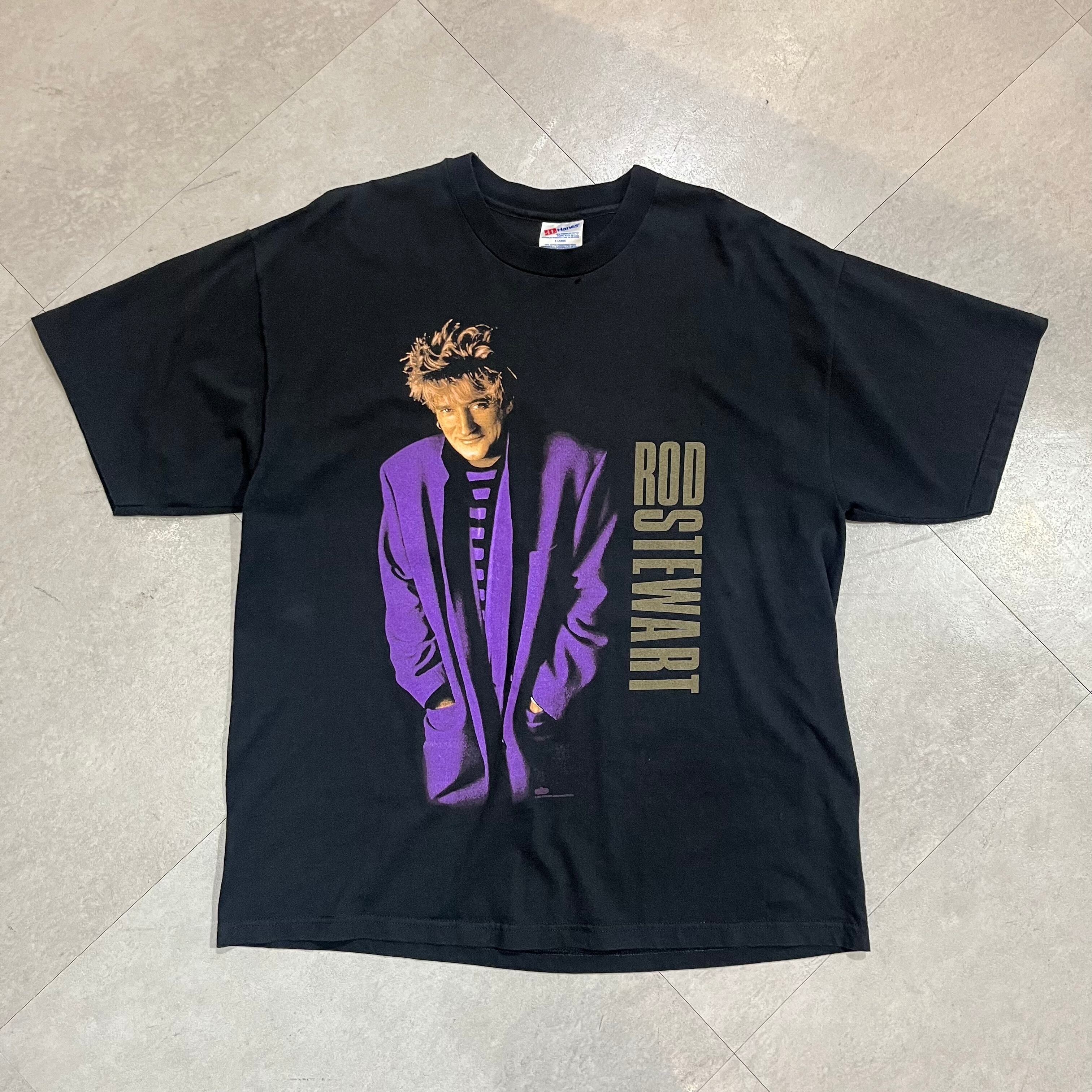 90年代 USA製 size: XL 【 ROD STEWART 】 ロッド・スチュワート バンドTシャツ バンT アーティスト ポップス ツアー  両面プリント 古着 古着屋 高円寺 ヴィンテージ