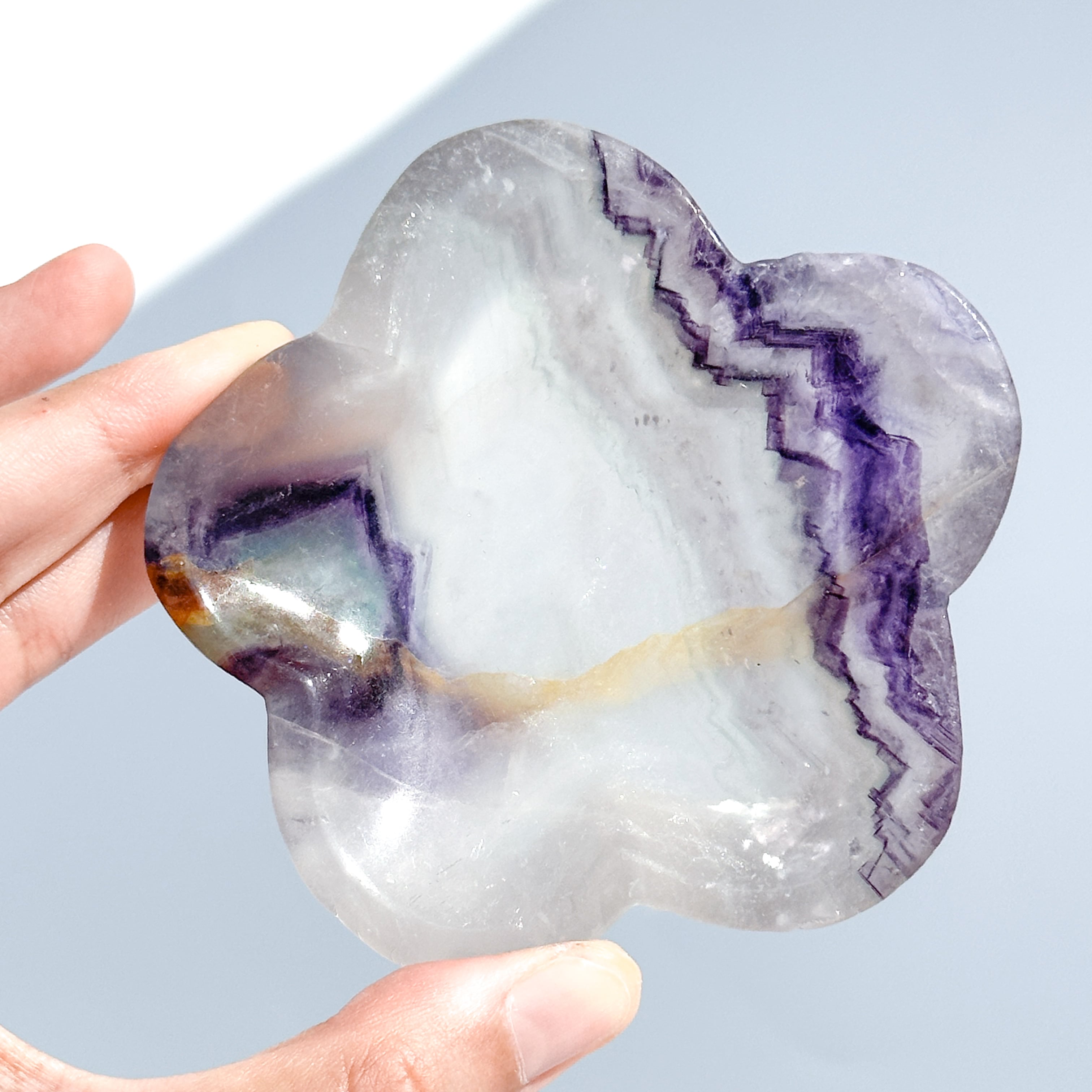 レインボーフローライト花型のうつわ03◇ RainbowFluorite ◇天然石