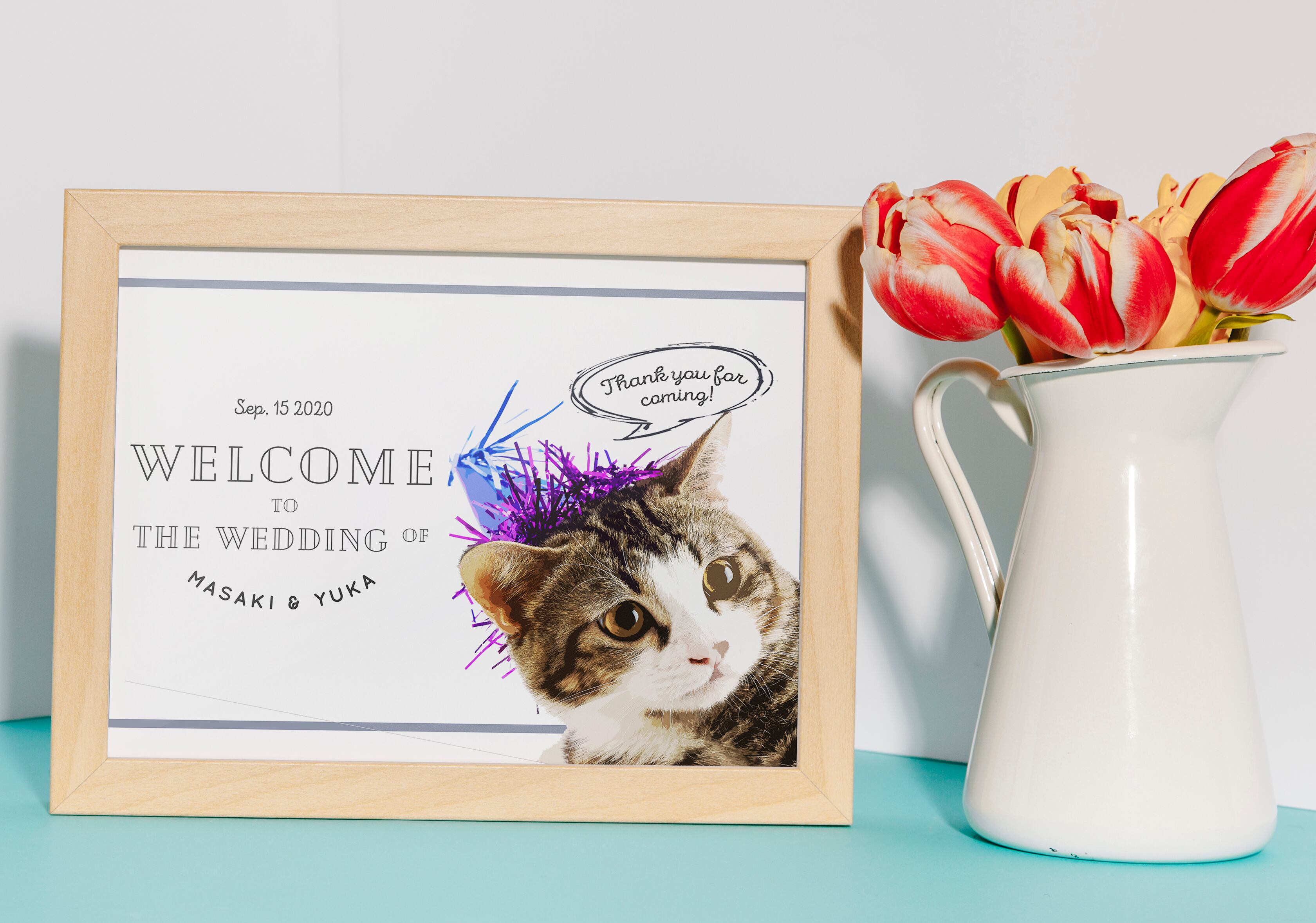 ペットのお写真で作る似顔絵ウェルカムボード│水彩画風 | DIY store PBW