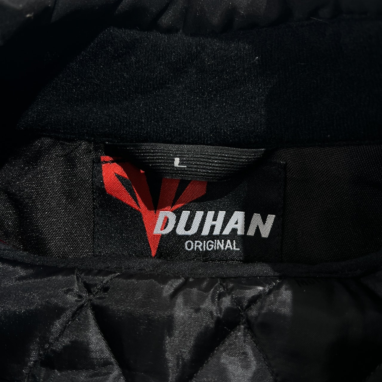 DUHAN ドゥーハン キルティングライナー付 プロテクター入り ライディング ジャケット サイズ L /ブラック系 バイクウェア モータースポーツ