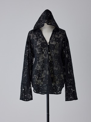 PORTABLE LACE HOODIE｜ブラック｜YENN