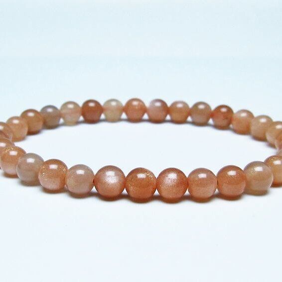 オレンジムーンストーン ブレスレット 6mm 一点物 メール便可 [M便 1/10] 111-48560