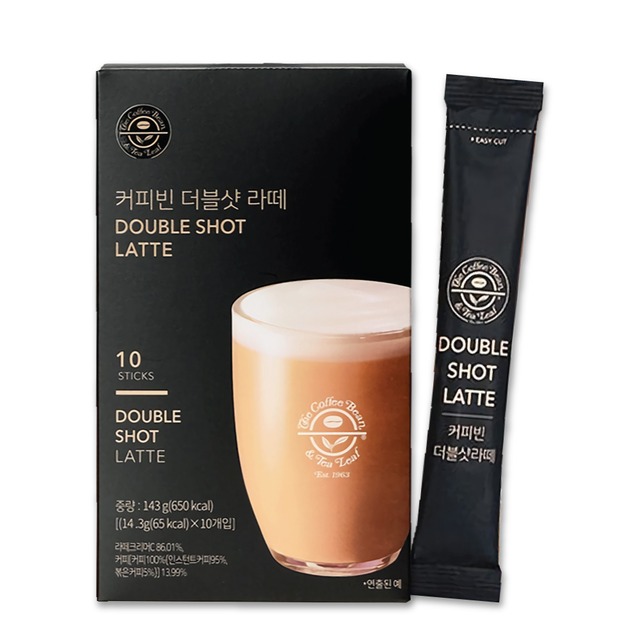 COFFEEBEAN ダブルショットラテ 14.3g × 10T 韓国 スティックコーヒー コーヒービーン カフェ気分 贅沢なひと時
