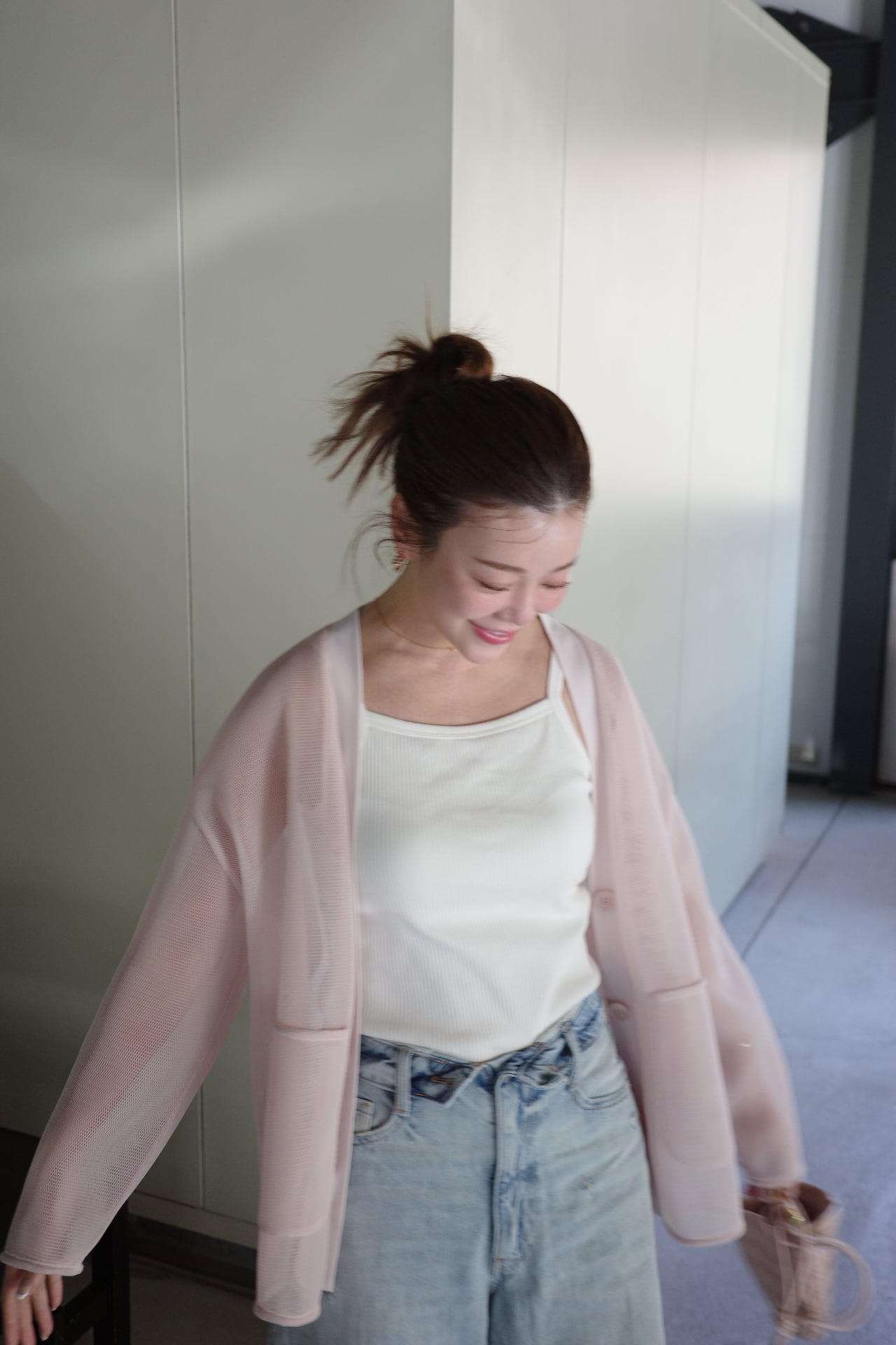 double mesh Cardigan（ピンク）【予約販売】 | pois
