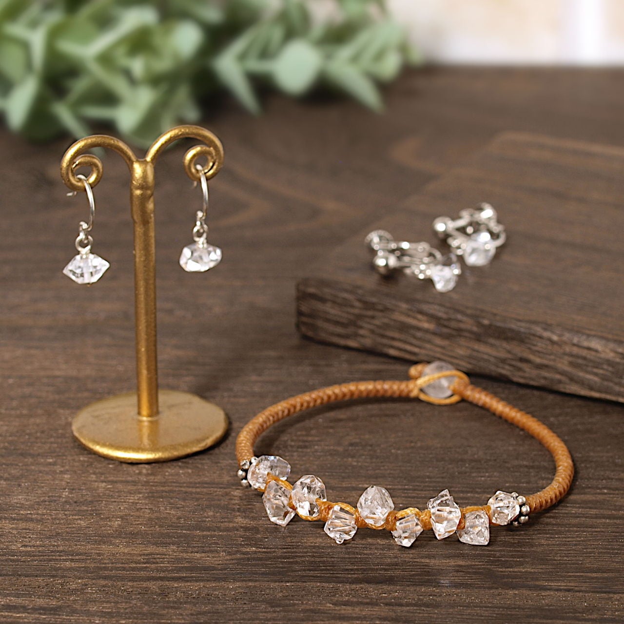 限定】ハーキマーダイヤモンドsilver925ピアス（イヤリング