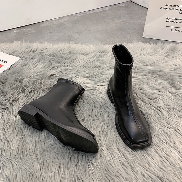 薄手ブーツショートレッドカジュアルソリッド カラースリーブ 靴 シューズ ソリッドカラー フェイクシューズ8008504693