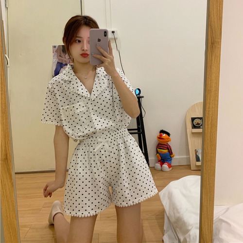 ✞ 大人女子☆プリントシャツブラウス半袖スリーブストレッチウエストすっきり☆着痩せショートパンツ ハーフスリーブ エラスティック 伸縮 大人ガーリー スウィート キュート カジュアル ショーツ ブルマー ✞ゴスロリ SM ミリ 甘ロリ クラロリ 和ロリ エレガント 黒ロリ 姫ロリ 華ロリ BB-BB2428324