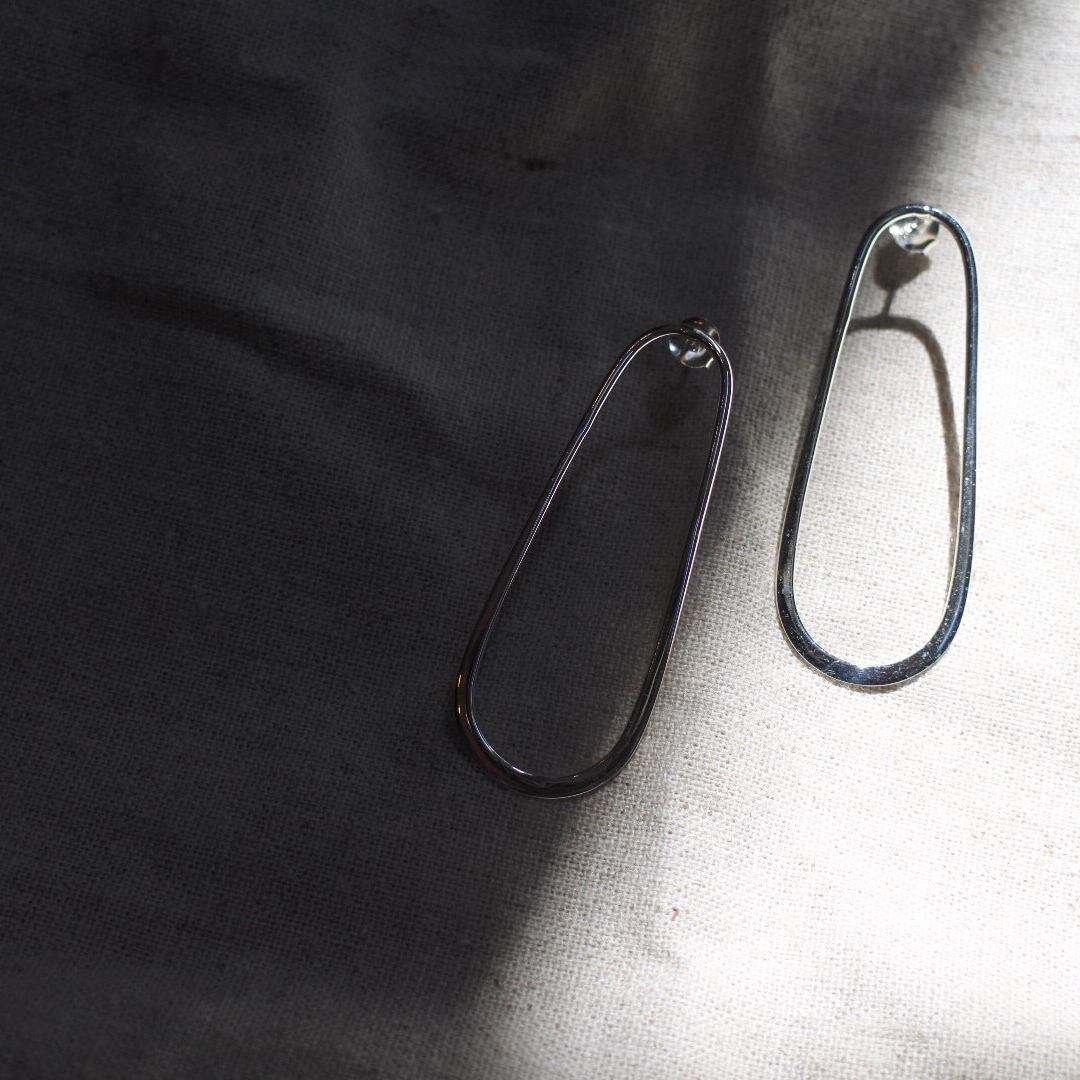 シルバー925 プレーンオーバルピアス