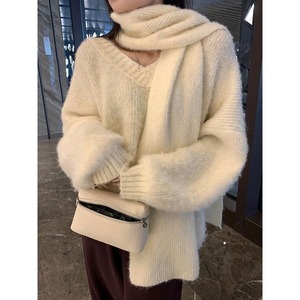 Knit Pullover & Scarf Set 502103