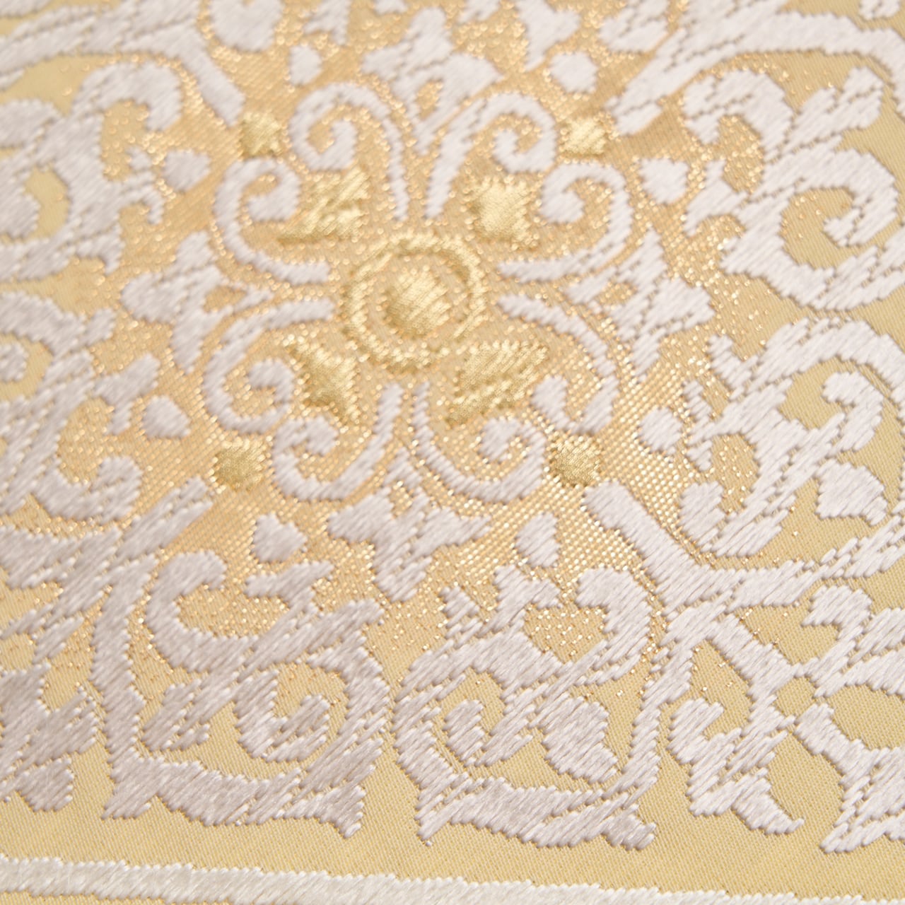 袋帯六通モール幾何学花菱花唐草25M115f 袋帯六通モール幾何学花菱花唐草25M115f