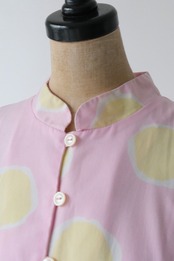 Pink yellow dot short sleeve shirt dress