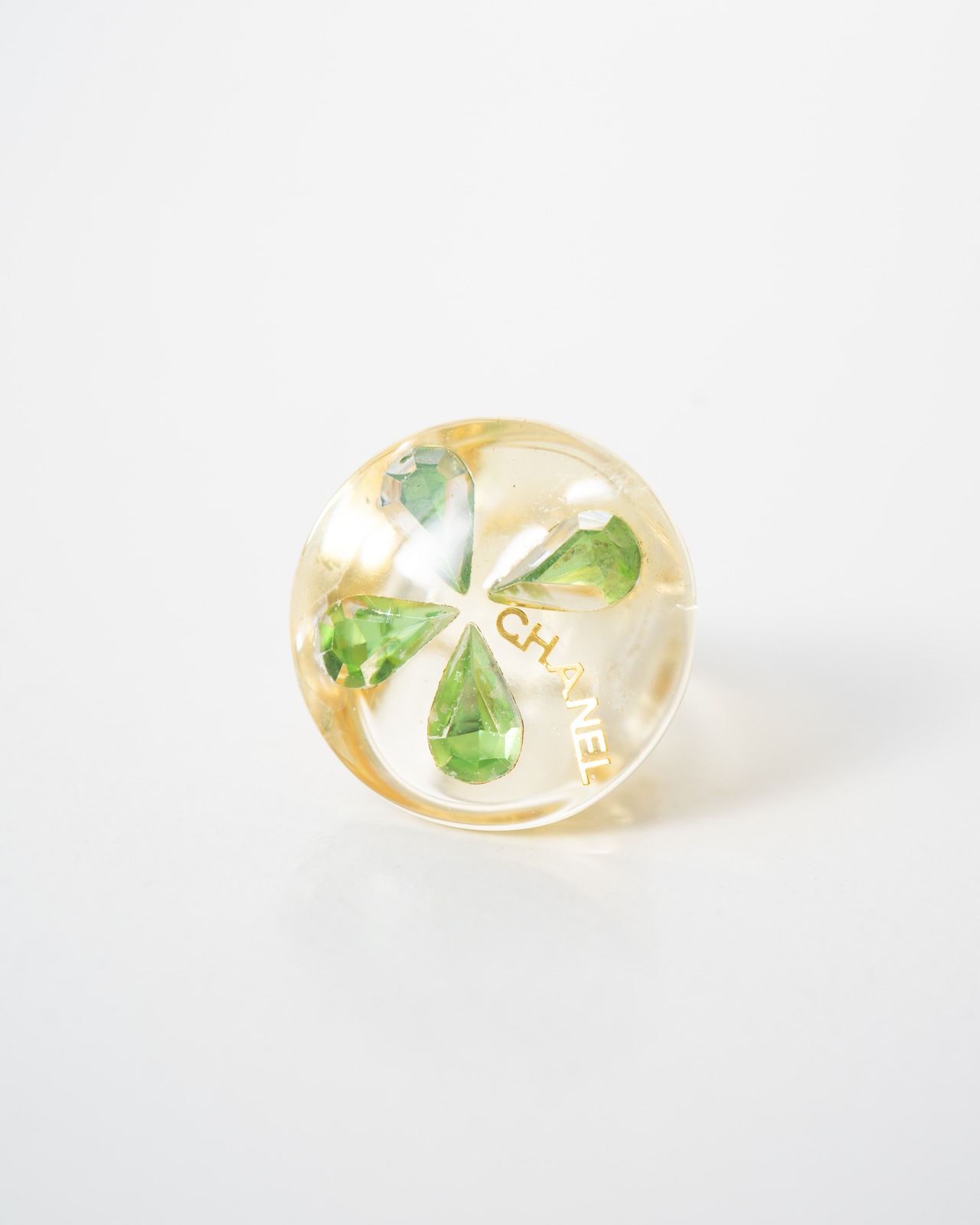 〈CHANEL〉Clover clear Ring 1990s
