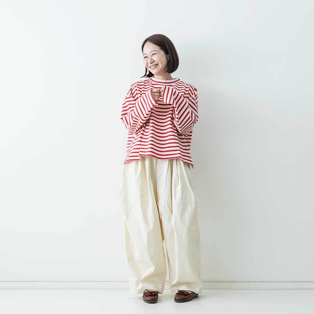 Midi Umi ボーダーボトルショートプルオーバー