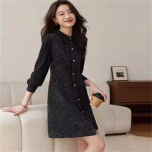 【送料無料】 ドレス ロングドレス ワンピース 衣装 パーティドレス ロング ひざ丈 長袖 Vネック 襟付き Aライン フレア 異素材切り替え ドッキング 透け感 エレガント 可愛い 大人可愛い きれいめ シンプル カジュアル シック コンサバ 華やか 大人 上品 おしゃれ お洒落 主役級 こなれ感 高見え 高級感 無地 チェック柄 春 秋 冬 20代 30代 40代 レディース 女性用 ママ お出かけ 女子会 お呼ばれ 休日 お茶会 入学式 入園式 結婚式 二次会 パーティ 演奏会 ファッション