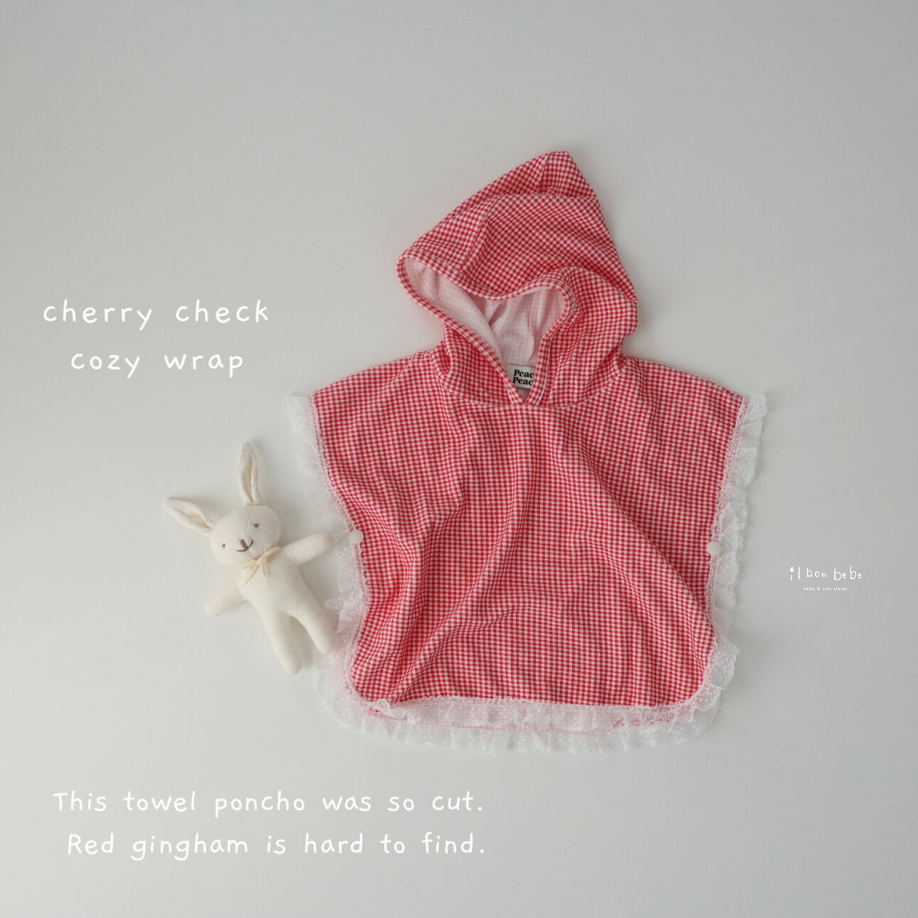 【即納】cherry check cozy wrap