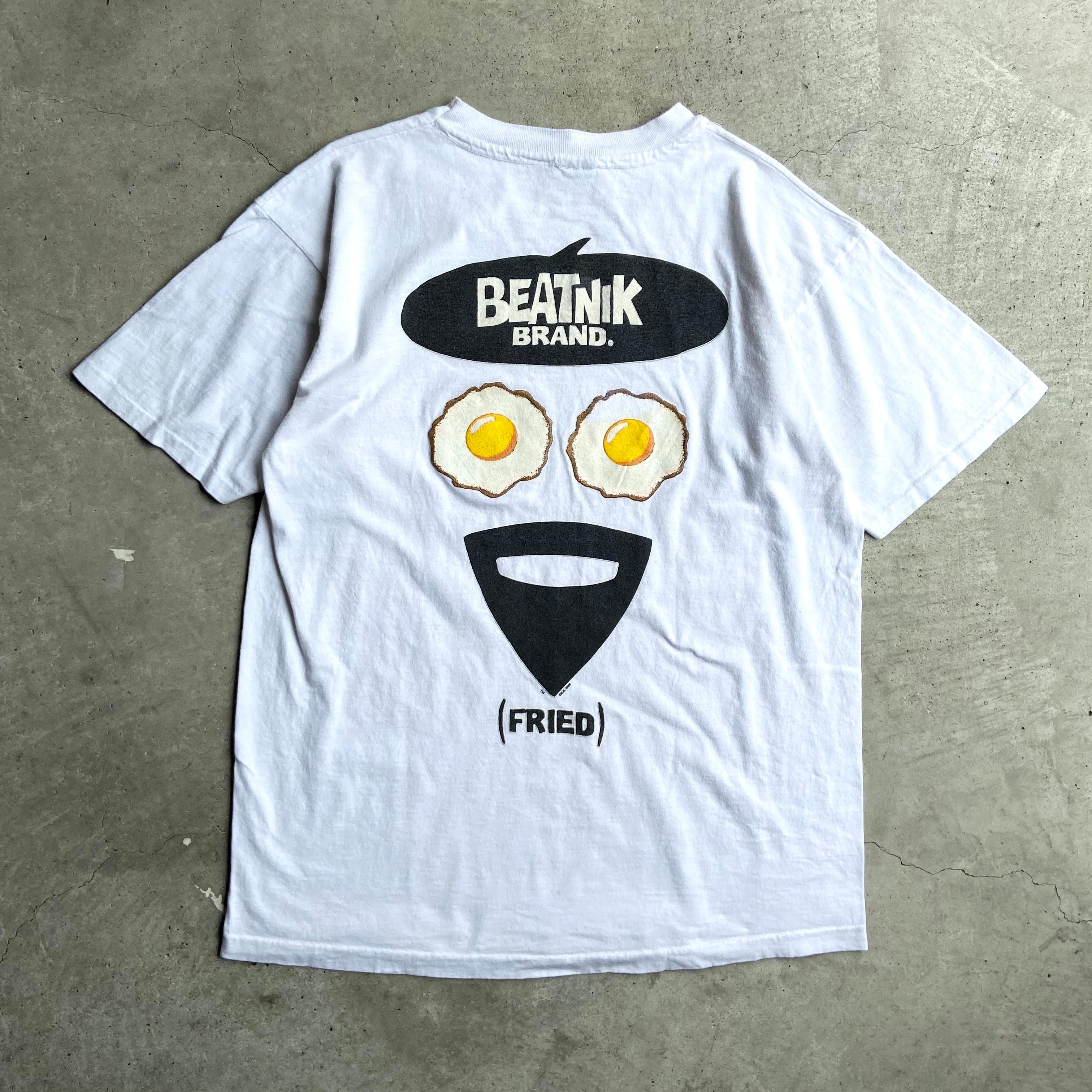 90年代 USA製 BEATNIK BRAND グラフィック 両面プリントTシャツ メンズL 古着 90S ビンテージ ヴィンテージ サーフ バックプリント シングルステッチ ホワイト 白【Tシャツ】 | cave 古着屋【公式】古着通販サイト