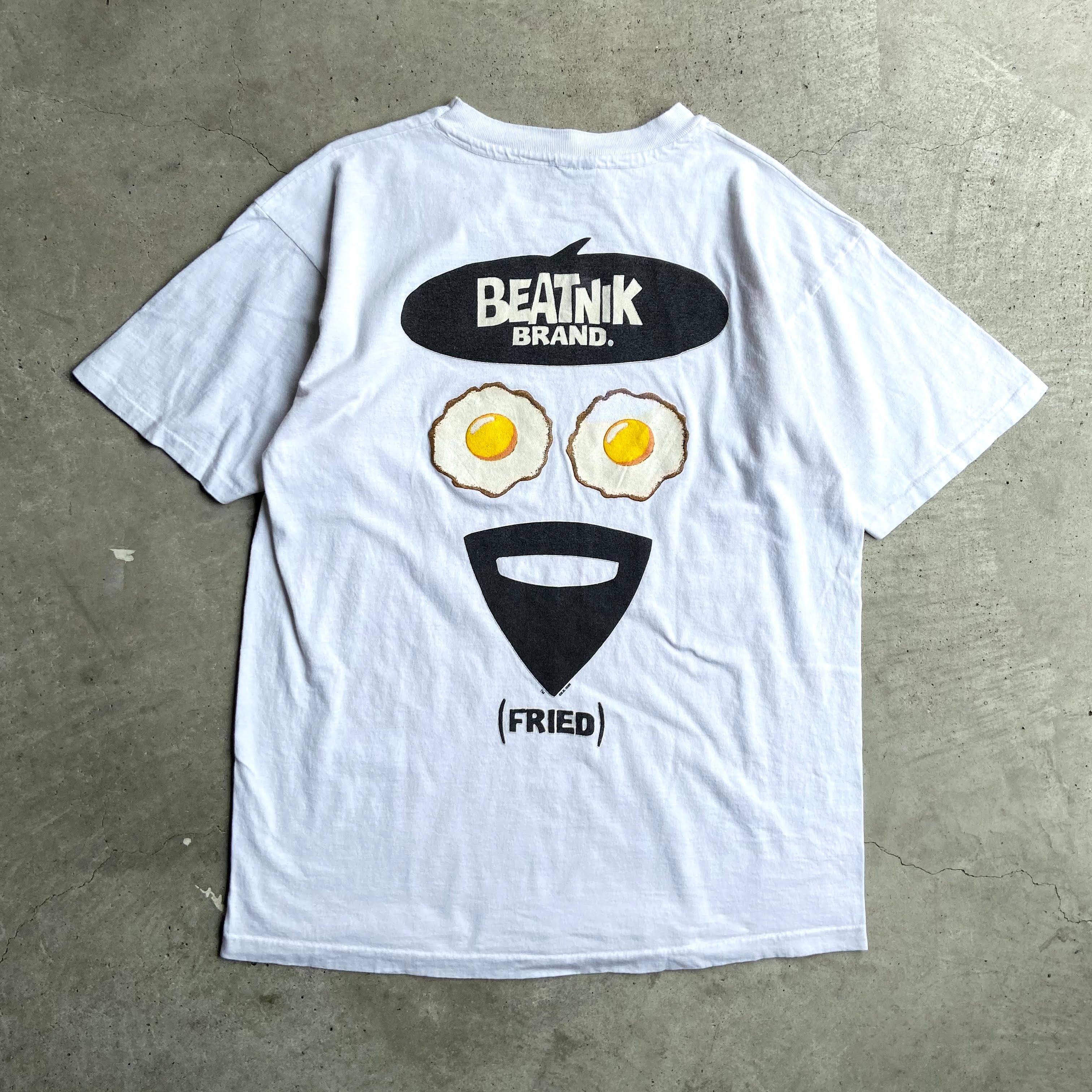 90年代 USA製 BEATNIK BRAND グラフィック 両面プリントTシャツ メンズL 古着 90S ビンテージ ヴィンテージ サーフ  バックプリント シングルステッチ ホワイト 白【Tシャツ】 | cave 古着屋【公式】古着通販サイト