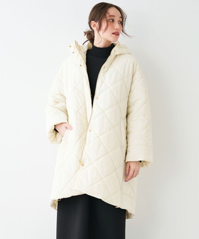 【MICA&DEAL マイカアンドディール】HOODED QUILT FLARE COAT フーデッドキルトフレアコート 0123307242 (2COLORS)