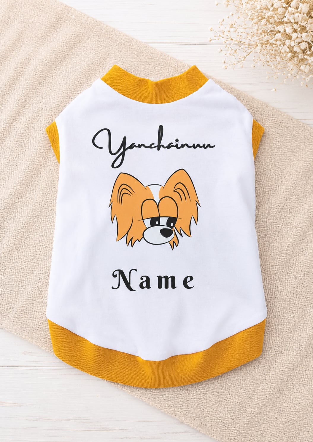 パピヨン タンクトップ 犬服 名入れ リンクコーデ | Yanchainuu