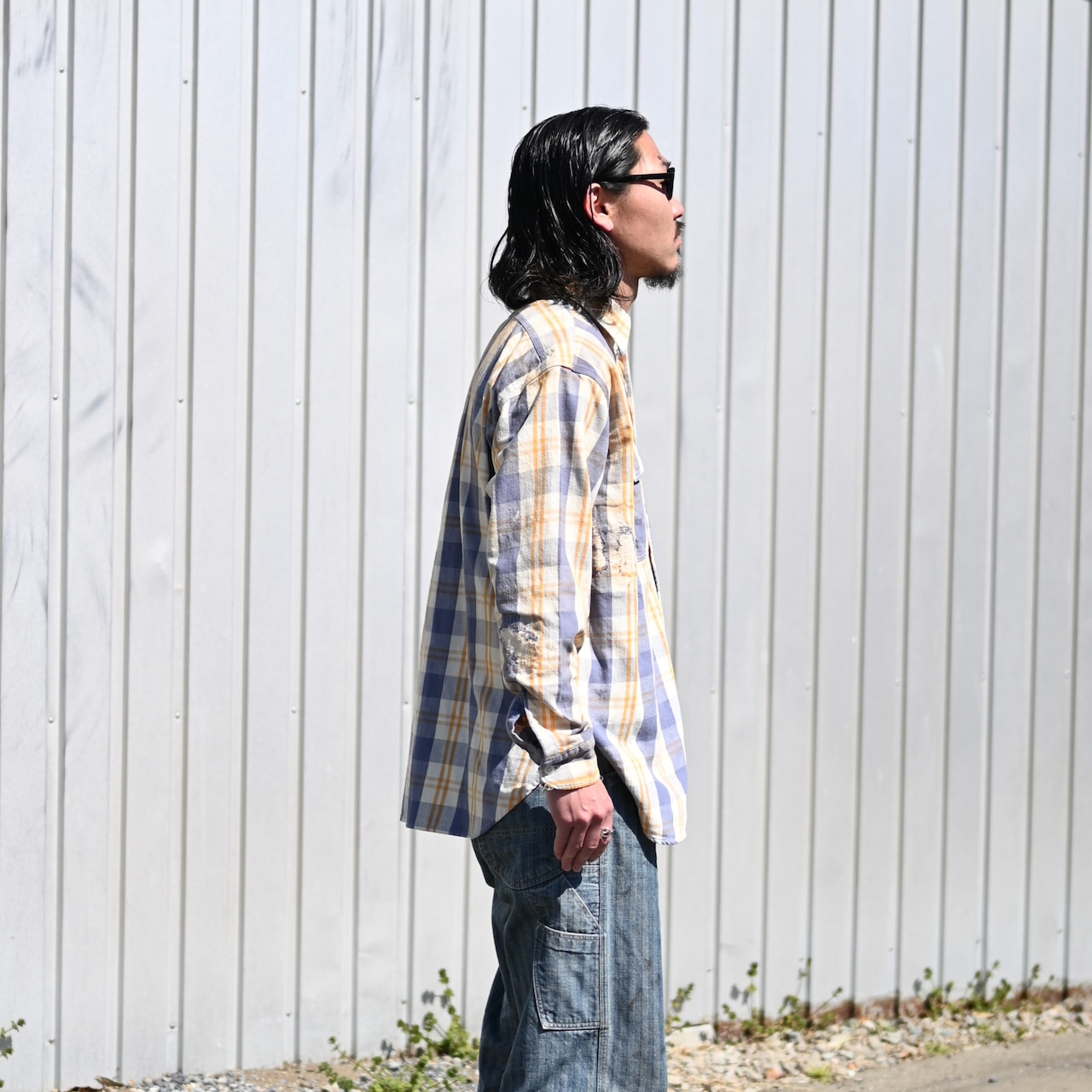 Leh / Bonber Jacket とBOWWOWのネルシャツ、モーターサイクルパンツ