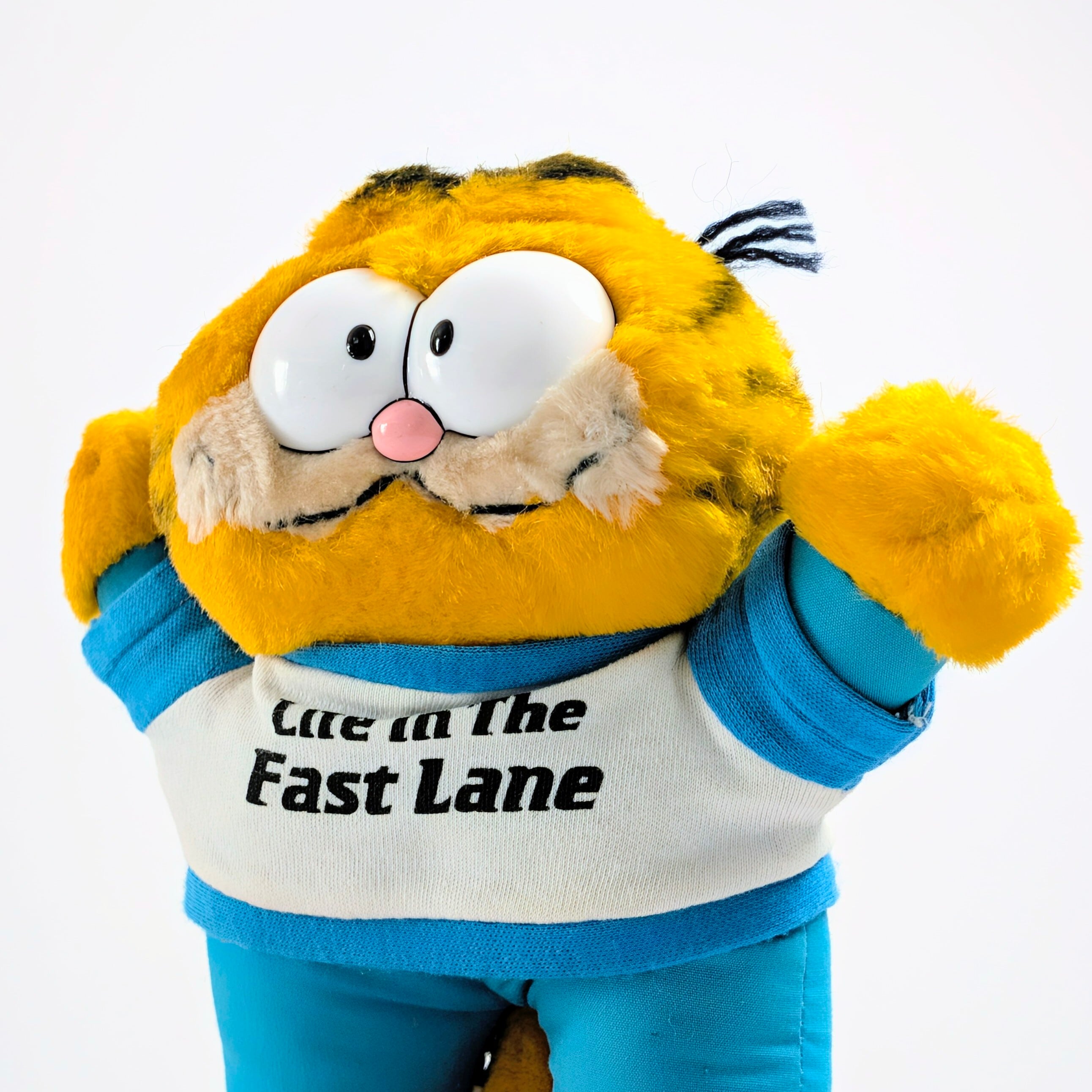 ☆ VINTAGE 1980年代初期 ☆【 Garfield ( ガーフィールド ) 】『 Life in The Fast Lane"「スリル満点の人生」』Garfield riding a skateboard!ぬいぐるみ / プラッシュ / plush / 1980年代年製 〚アメリカン雑貨 アメトイ〛