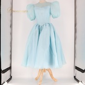 パーティドレス ワンピース ドレス 水色 レース 軽い Simonne シモンヌ ダンス 演奏会 発表会 パーティ 正装 フォーマル レトロ 無地 ブルー系 演出衣装 お呼ばれ おしゃれ 大人可愛い エレガント シンプル サイズ9 コスチューム