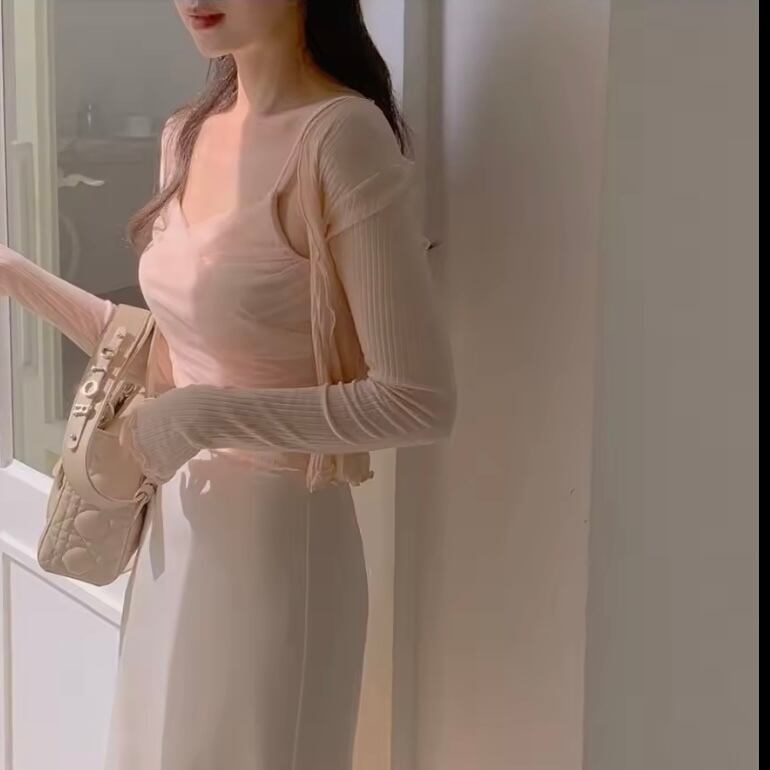 シフォンキャミソール&カーディガンセット