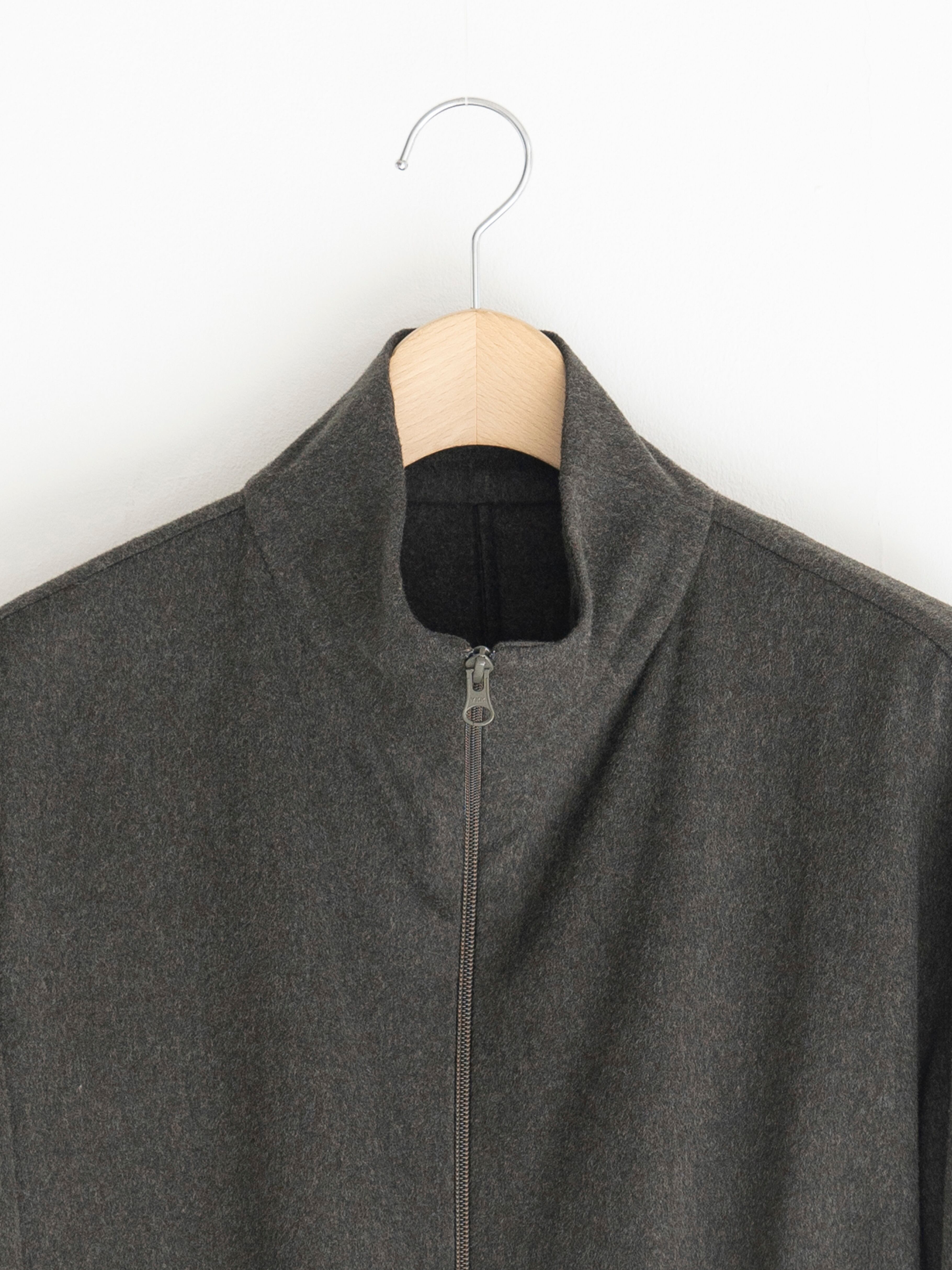 GABRIELA COLL GARMENTS HEAVY WOOL ZIPPER JACKET GREEN S14-261