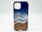Wavy/wood×resin midnight blue wave case(walnut)