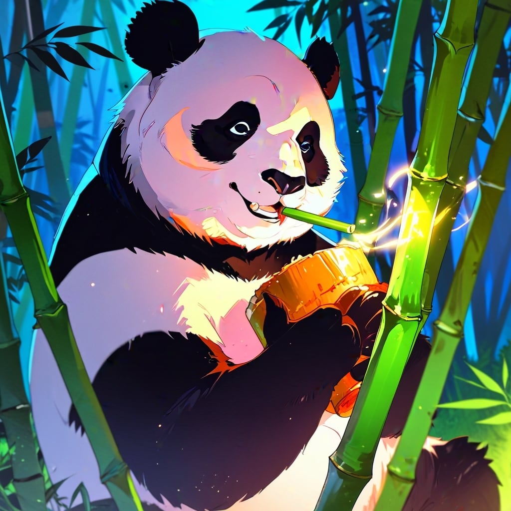 竹と笹を食べるパンダ【AIイラスト】（20枚セット） | ImaginaryStock