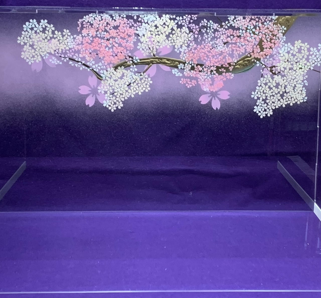 雛人形 飾り道具のみ アクリルカバー 桜／枝付ケース 俵台黒螺鈿桜