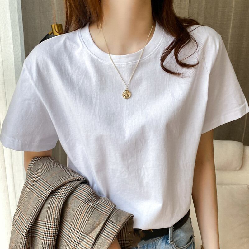 Tシャツ 人気シャツ 半袖シャツ tシャツ 無地T レディーストップス コットン