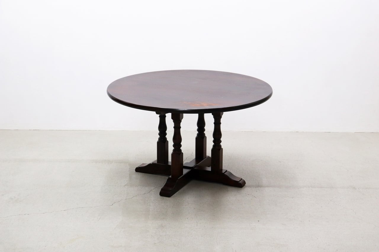 松本民芸家具 ミズメザクラ 無垢材 A型 丸テーブル ダイニングテーブル 円卓 松本民芸家具 A-1型丸卓 ミズメザクラ無垢材 ダイニングテーブル