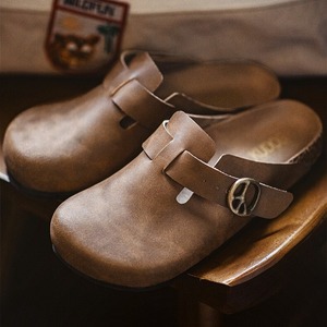 Crazy Horse Leather Clog Sandal Shoes/ クレイジーホース レザー 本革 クロッグ サンダル シューズ