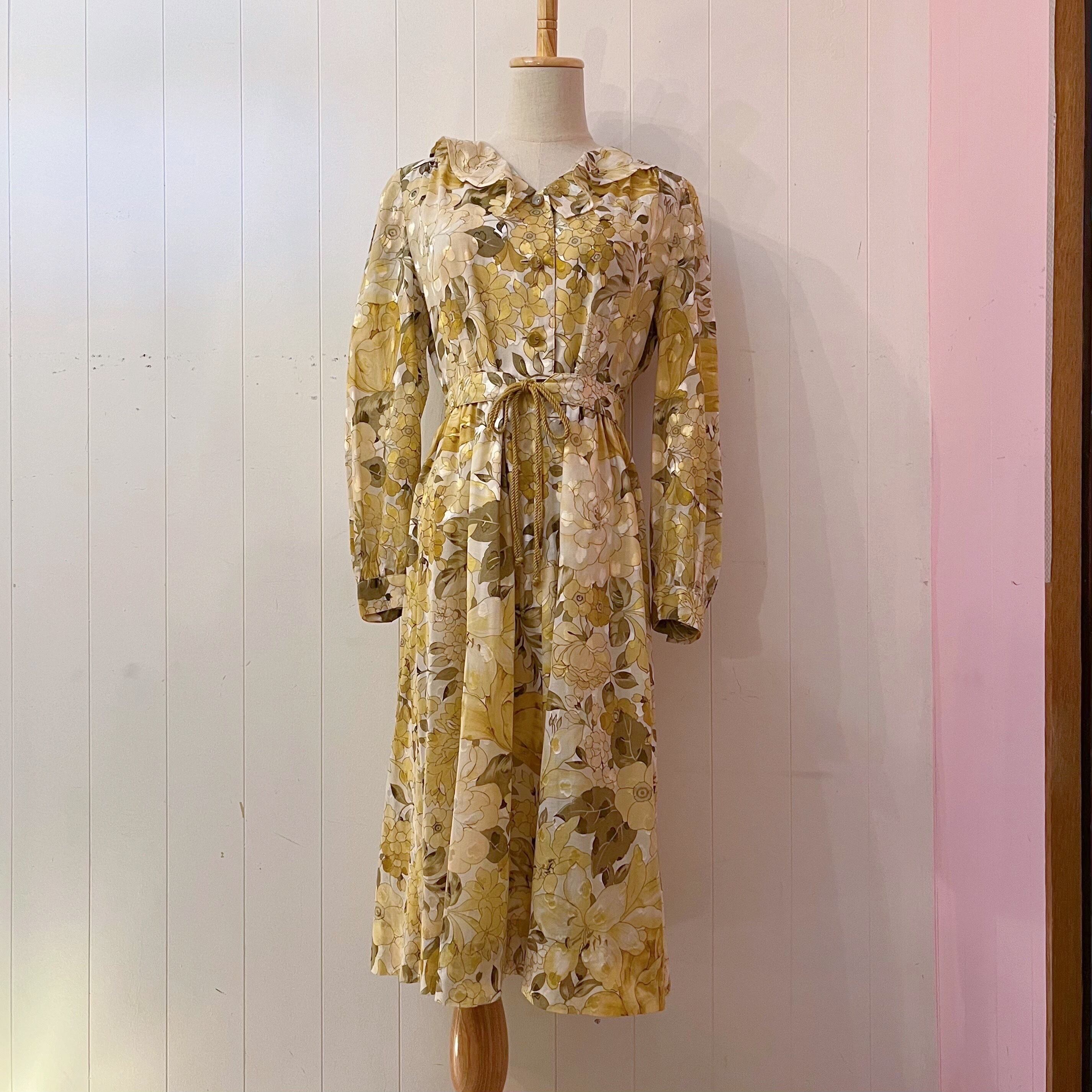 yellow sheer flower flare one-piece