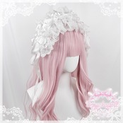 ♡【全3色】MAID Princess flower フリルレース リボンヘッドドレス pink ♡