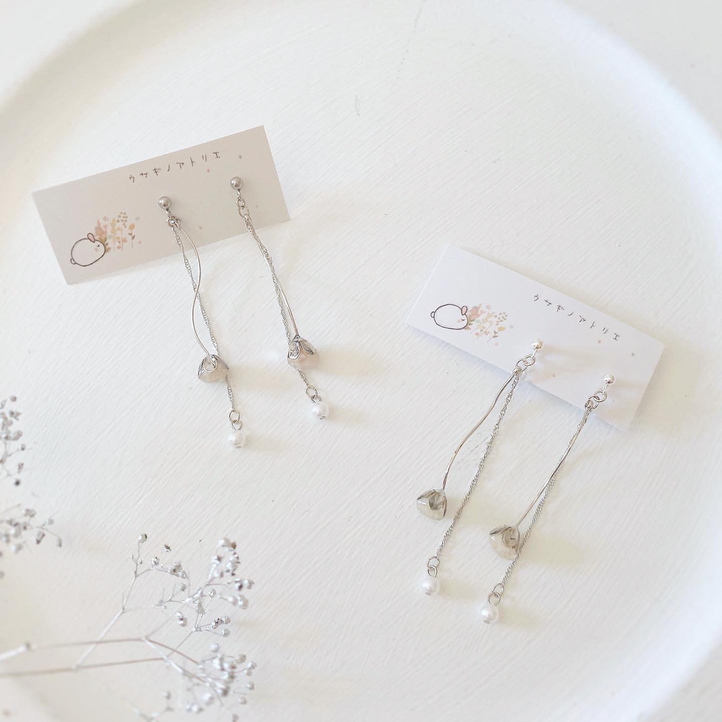 かすみそうの揺れる耳飾り/シルバーver./イヤリング.ピアス