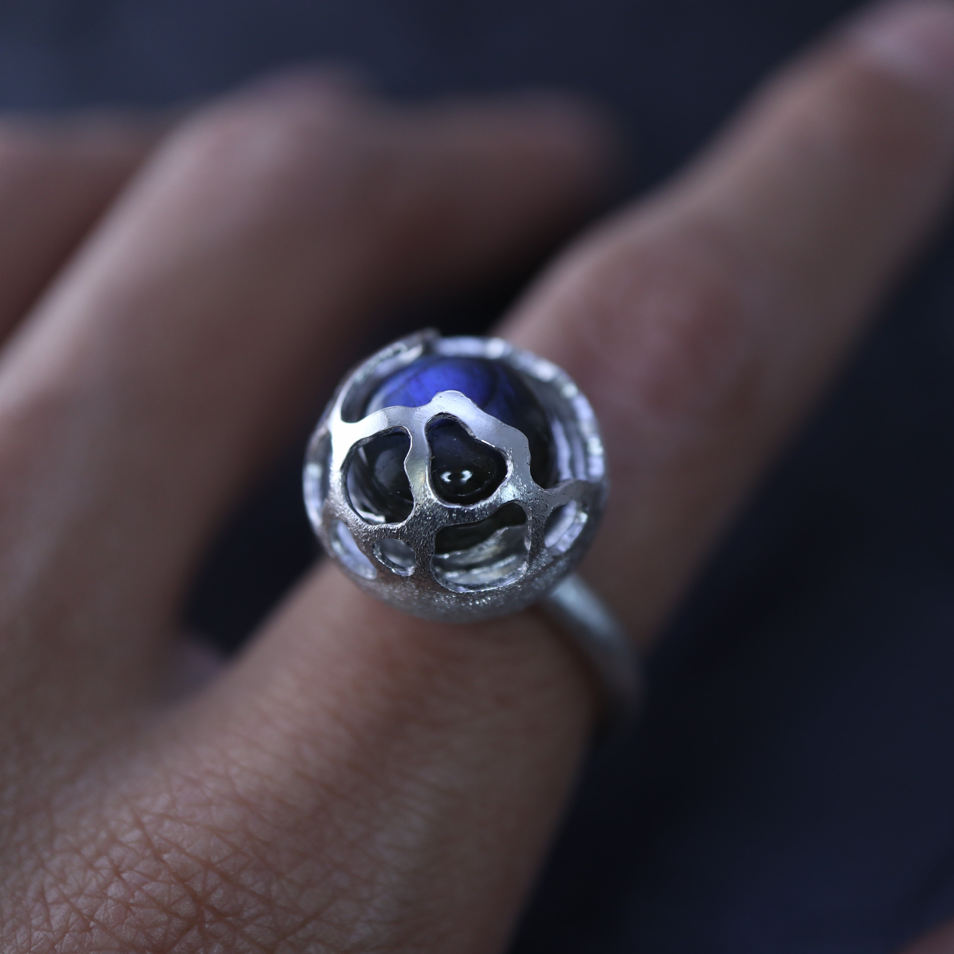 treasure under the sea- 海の下の宝物】リング SV925 ブルー