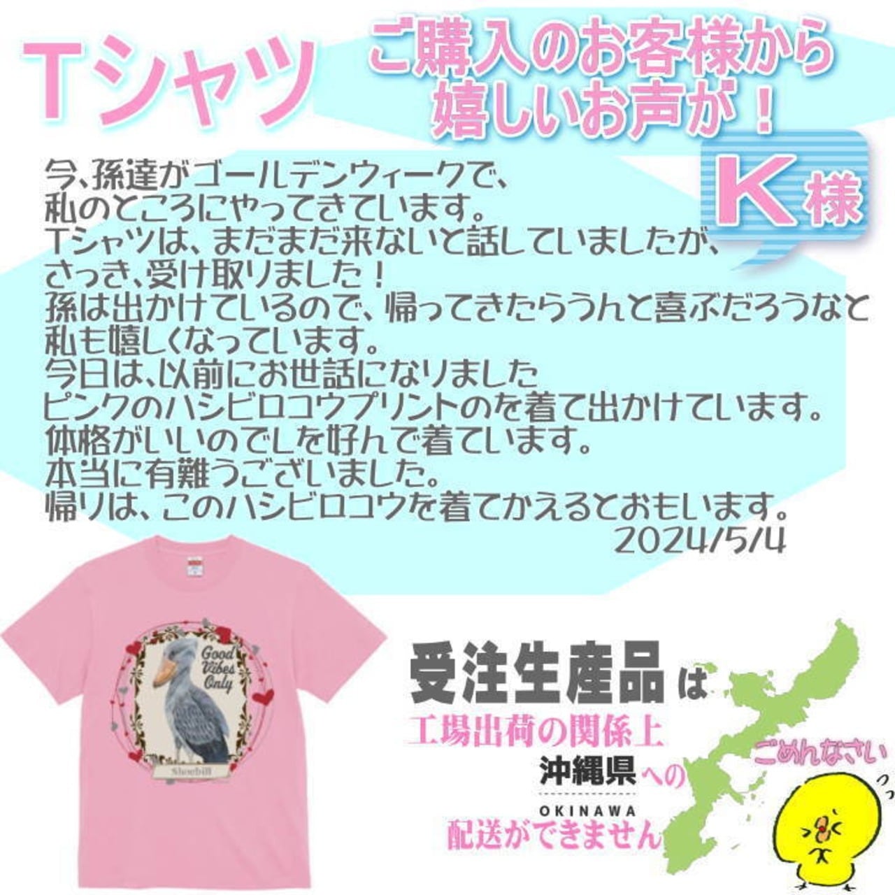 おもしろTシャツ｜グロスターカナリア・カツラじゃない【型番 T-95