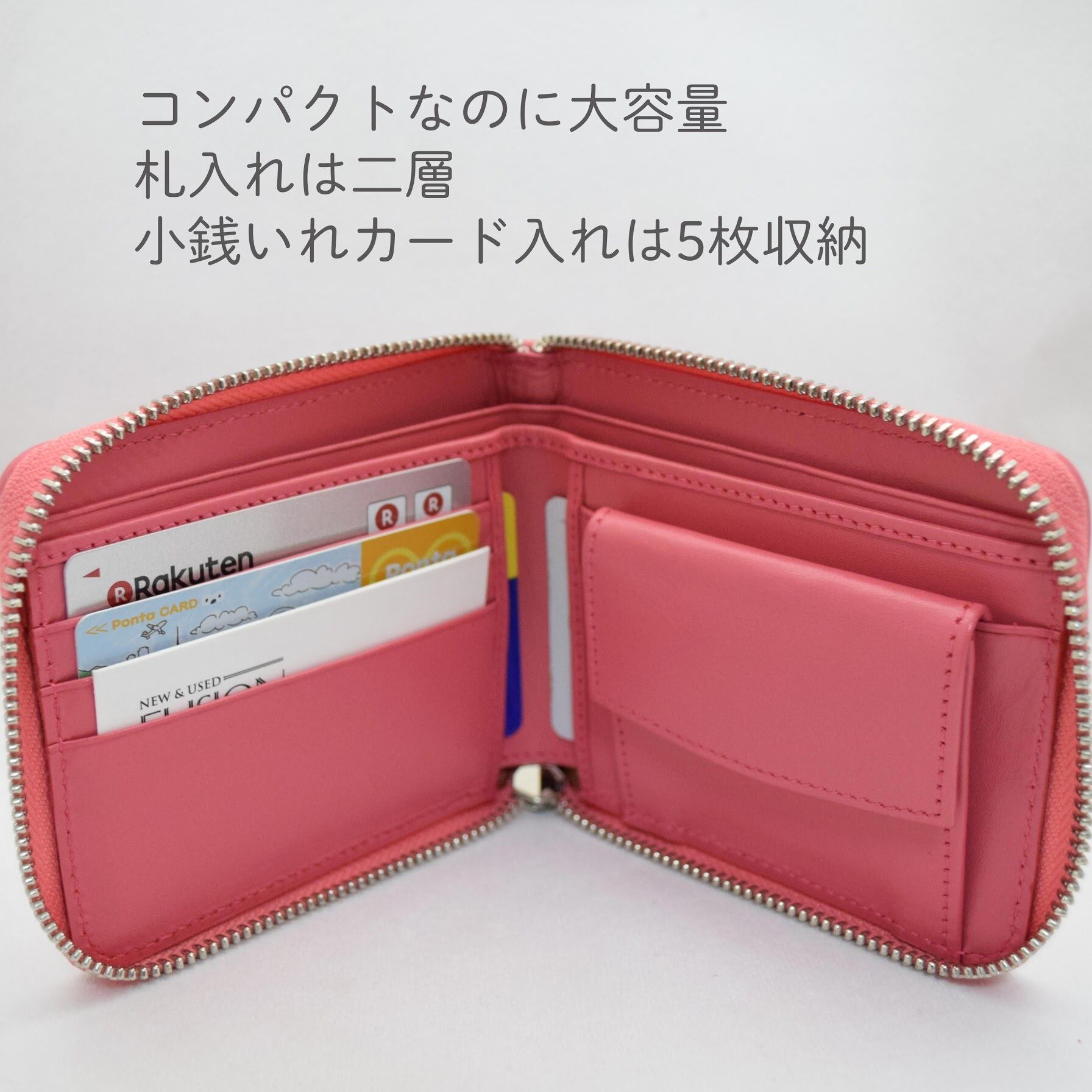 Haoa 二つ折り財布 牛革クロコダイル型押し レディース 短財布 本牛革製 小銭入れ付 5カード入れ お札入れ 大容量 小型 軽量 多機能 Ykkファスナー 外装パッケージ 箱入り ギフト用も最適 手作り子供服コモンママ