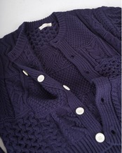 【#Re:room】CREW  NECK CABLE CARDIGAN［REK168］
