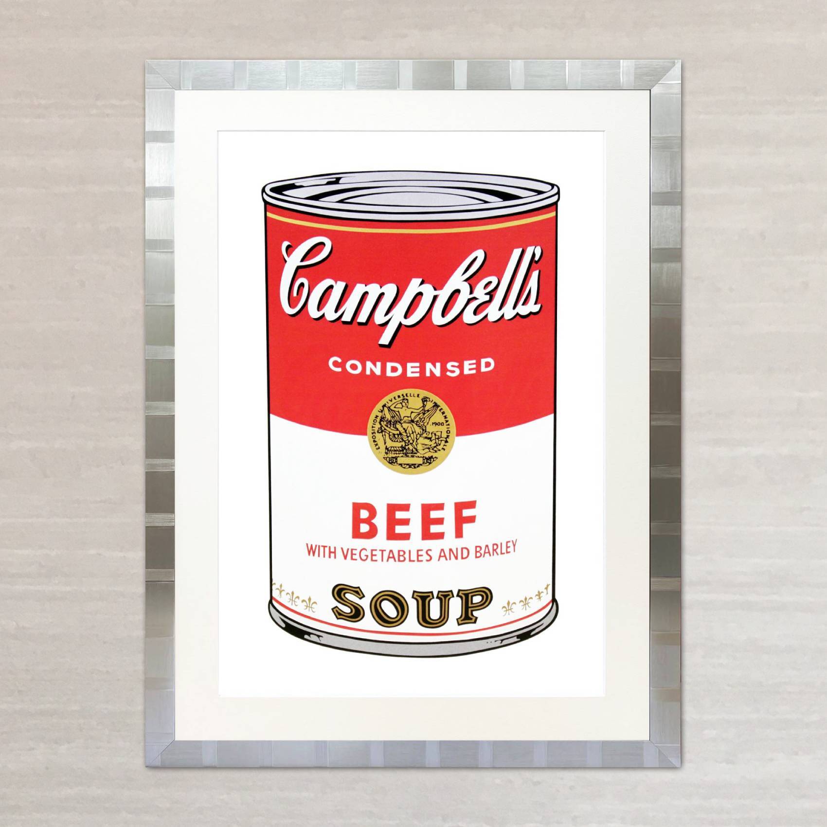 アンディ ウォーホル「キャンベル スープ(ビーフ)1968」展示用フック付