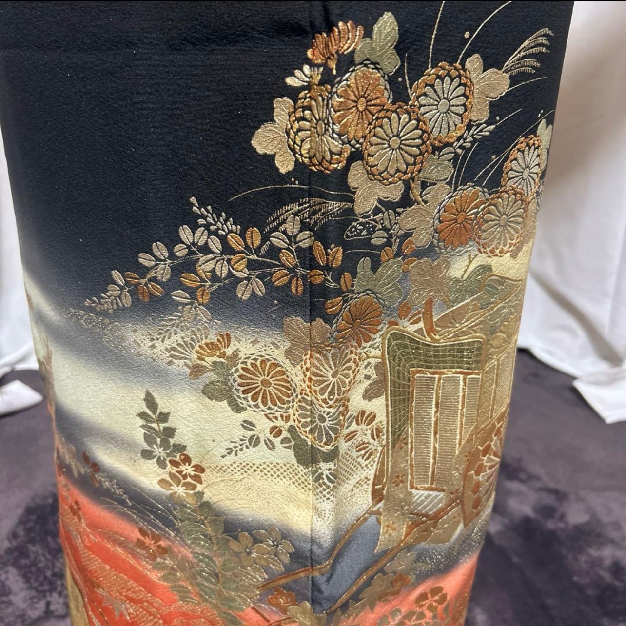 新品　美品　袷　正絹　作家　金箔　黒留袖　フルセット　西陣唐織金箔袋帯 新品 美品 袷 正絹 作家 金箔 黒留袖 フルセット 西陣唐織金箔袋帯